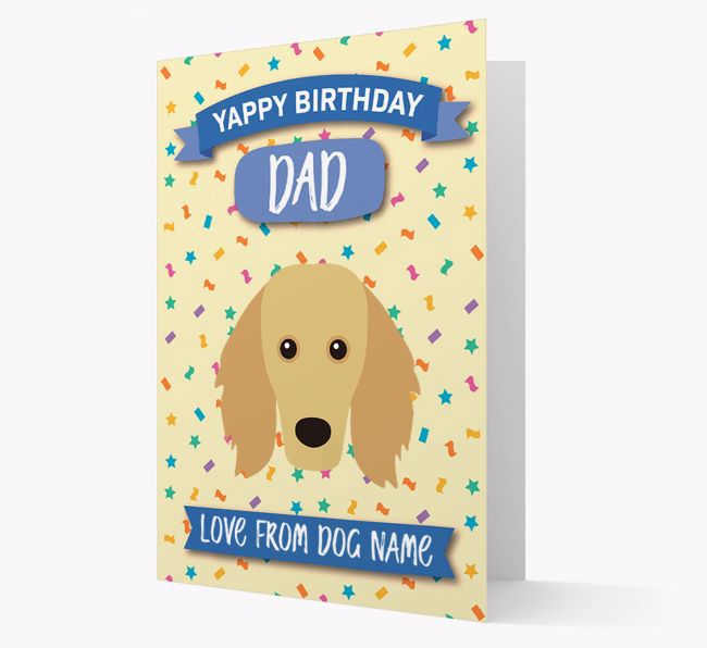 Personalized Card 'Yappy Birthday Dad' with {breedCommonName} Icon